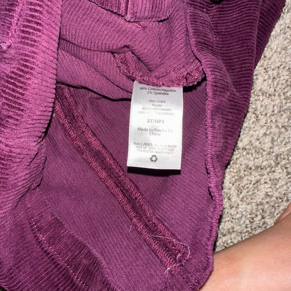 Wonder Nation Plum Corduroy Jumper Dress 3T Toddler Girl Cottagecore - Picture 3 of 3